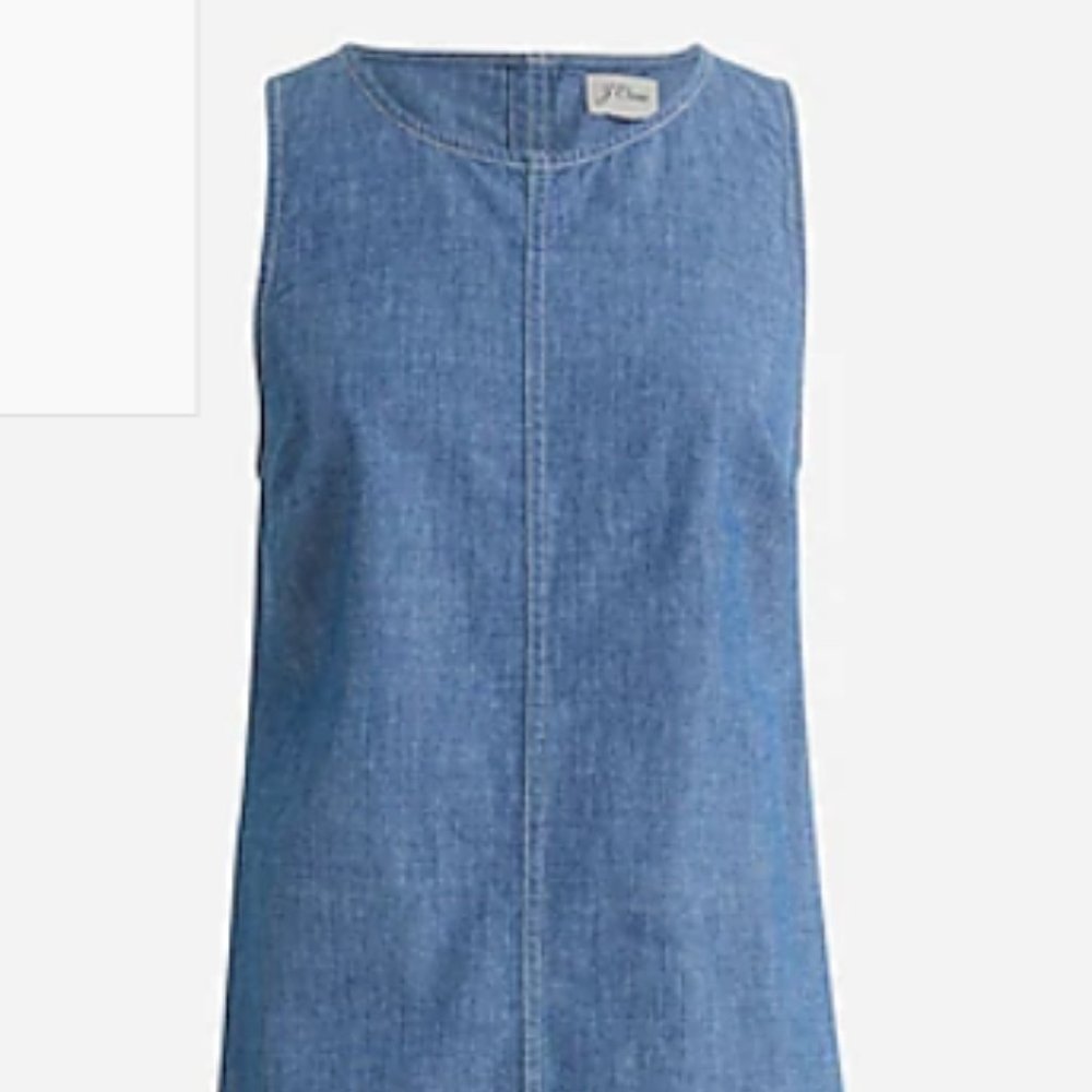 J Crew Button Back Chambray Shift Dress